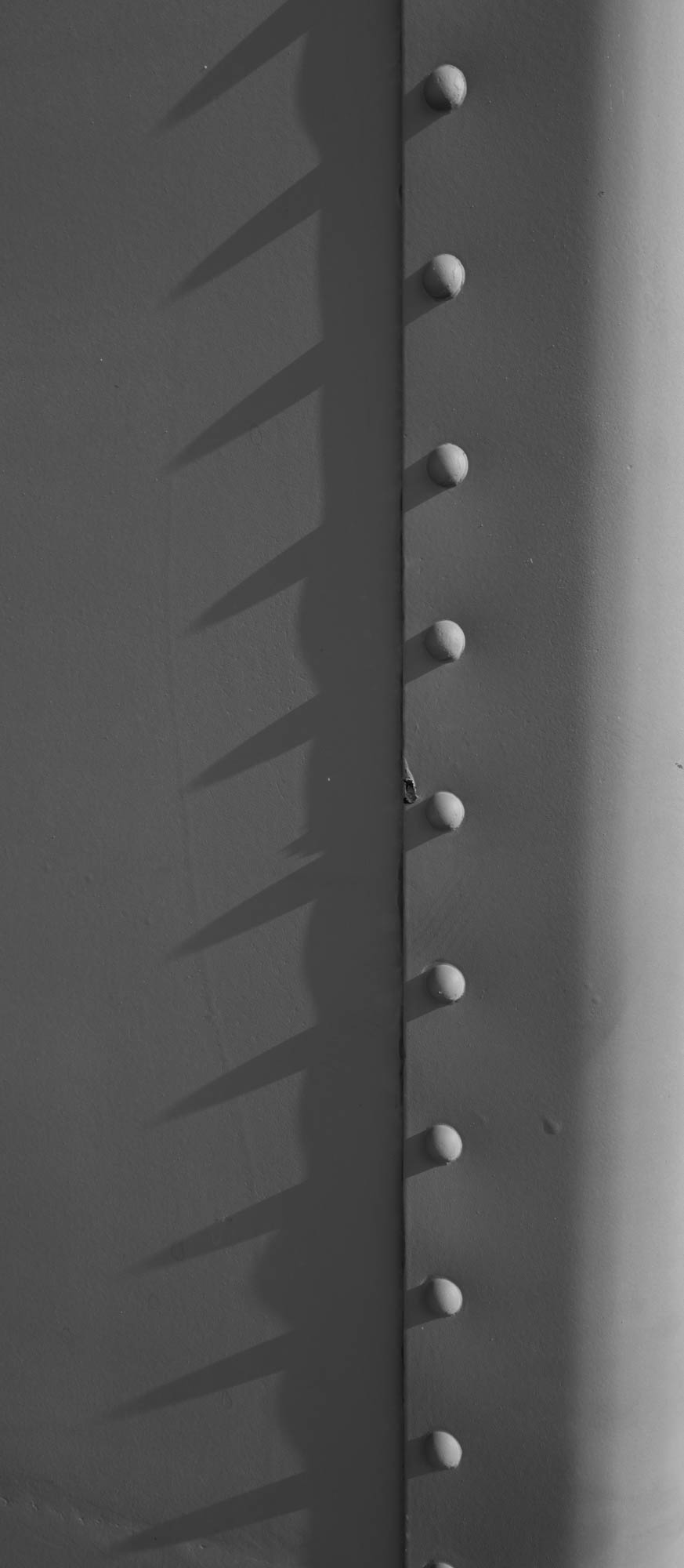 Row of rivets with shadows.