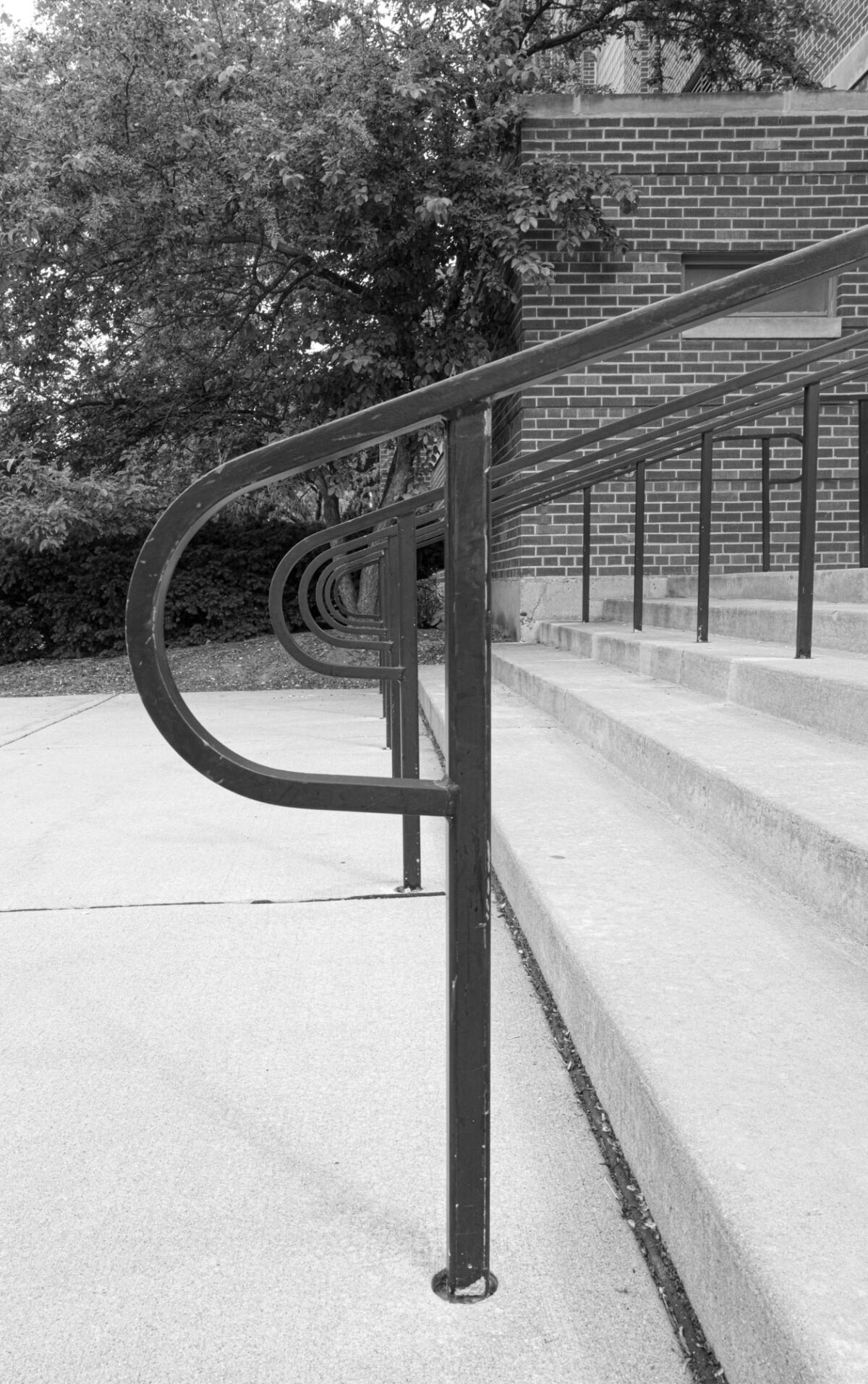 Repeated pattern of handrails
